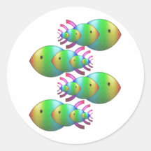 Christian Fish Symbol Families Sticker