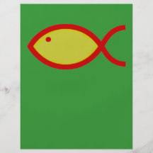 Christian Fish Symbol - LOUD! Gold and Red Flyer Design