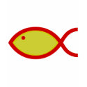 Christian Fish Symbol - LOUD! Gold and Red t-shirts