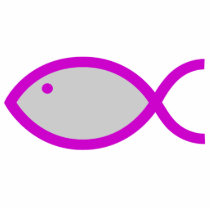 Christian Fish Symbol - LOUD! Grey and Pink