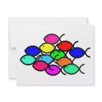 Christian Fish Symbol - Rainbow Colours