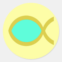 Christian Fish Symbol Round Stickers