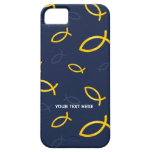 Christian Fish Symbols on blue background