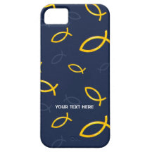 Christian Fish Symbols on blue background