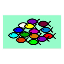 Christian Fish Symbols -Rainbow School Tract Cards Business Cards