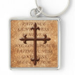 Christian Fruits of the Spirit Iron Cross Keychain