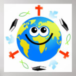 Christian Globe Print