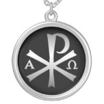 Christian Icon Labarum with Alpha and Omega Custom Necklace