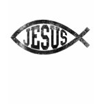 Christian Jesus Fish, Black Ichthys t-shirts
