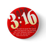 Christian - John 3:16 Pinback Buttons