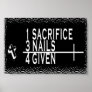 CHRISTIAN MATH 1+3=4 1SACRIFICE + 3NAILS = 4GIVEN PRINT