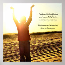 Christian Motivational Poster -Contentment Sunrise