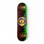 Christian Name Skull Blue Toy Blocks Skate Decks