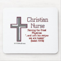 Christian Nurse Cross2 Mousepads