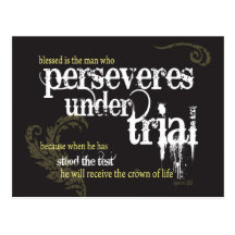 Christian postcard: Perseveres under trial