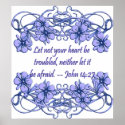 Christian Poster with Bible Verse John 14:27 posters