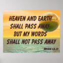 Christian Poster with Bible Verse Mark 13:31 posters
