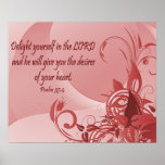 Christian Poster with Bible Verse Psalm 37:4 posters
