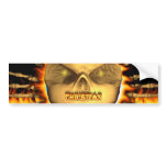 Christian skull real fire and flames bumper sticke bumper stickers