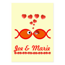 Christian Valentine Symbols - Orange v1 Business Cards