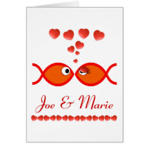 Christian Valentine Symbols - Orange v1 Greeting Cards