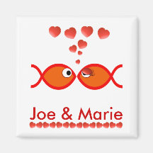 Christian Valentine Symbols - Orange v1 Magnet