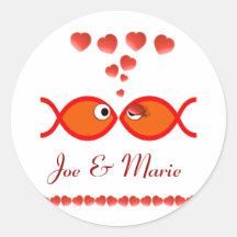 Christian Valentine Symbols - Orange v1 Stickers