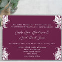 Christian Wedding Invitation Deep Plum postcards