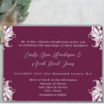 Christian Wedding Invitation Deep Plum postcards