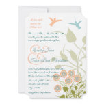 Christian Wedding Invitation Humming Birds Flowers
