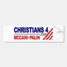 Christians for McCain Palin Bumper Sticker