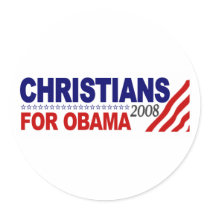 Christians For Obama Round Sticker