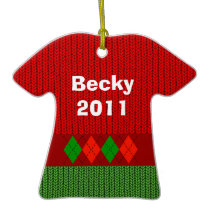 Christmas 2011 Cute Argyle Shirt Ornament