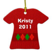 Christmas 2011 Cute Argyle Shirt Ornament