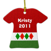 Christmas 2011 Cute Argyle Shirt Ornament