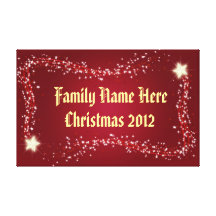 Christmas 2012 Twinkling Stars Frame Personalised Stretched Canvas Print