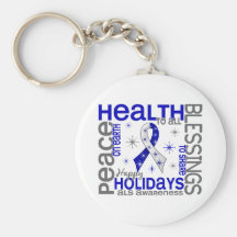 Christmas 4 ALS Snowflakes Key Chain
