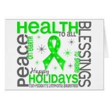 Christmas 4 Non-Hodgkin's Lymphoma Snowflakes Card