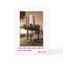 Christmas Advent Wreath and Candles Greeting Card
