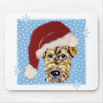 Christmas Airedale Mouse Mat