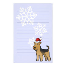 Christmas Airedale Terrier / Welsh Terrier Customized Stationery