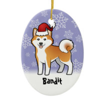 Christmas Akita Inu / Shiba Inu (add pets name)