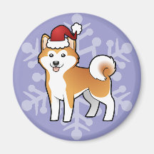 Christmas Akita Inu / Shiba Inu Magnets