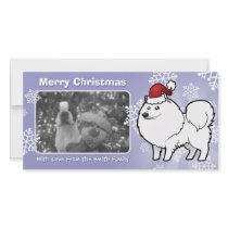 Christmas American Eskimo Dog / German Spitz Photo Greeting Card