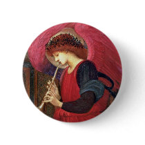 Christmas Angel Button Pin - Burne-Jones - Round