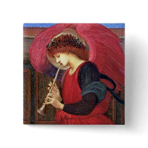 Christmas Angel Button Pin - Burne-Jones - Square