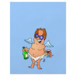 Christmas angel having a glass of wine flyers
