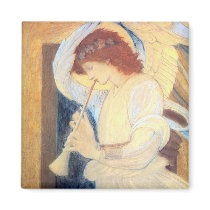 Christmas Angel Magnet - Burne-Jones - Square