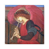 Christmas Angel Magnet - Burne-Jones - Square Red