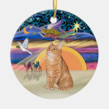 Christmas Angel - Orange tabby cat 40 Christmas Ornament